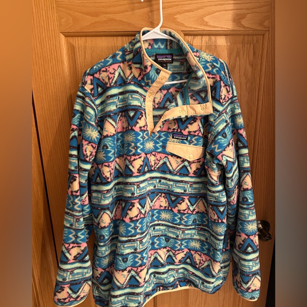 EUC Patagonia Synchilla Fleece Pullover Geo Salamander XXL